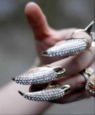 World Pride Claw Talon Finger Rings False Nail Style, Set of 5