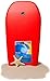 Boogie Board 33 Bodyboard - Durable Fiberclad Deck with Phuzion Core and Leash - Choose Your Graphics (Tidal Splatter, Red/Black)