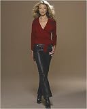 Leather bootcut jeans