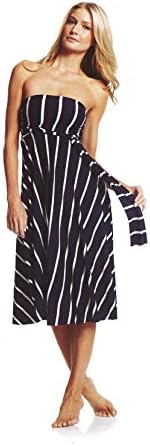 ELAN INTERNATIONAL CONVERTIBLE STRIPE DRESS/SKIRT NAVY/WHITE SMALL