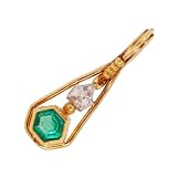 Columbian Emerald & Shield Cut Diamond in 18K, 22K & Platinum Pendant