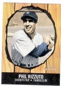 Phil Rizzuto baseball card (New York Yankees) 2001 Topps Bowman Heritage #172 KN