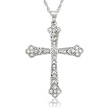 Sterling Silver Cross Diamond Pendant Necklace (HI, SI-I, 0.25 carat)