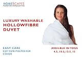 Luxury Hollowfibre Duvet - 15 Tog - Single Size - Washable at Home - (By HOMESCAPES) Normally Delivered Next Working Day at No Extra Cost