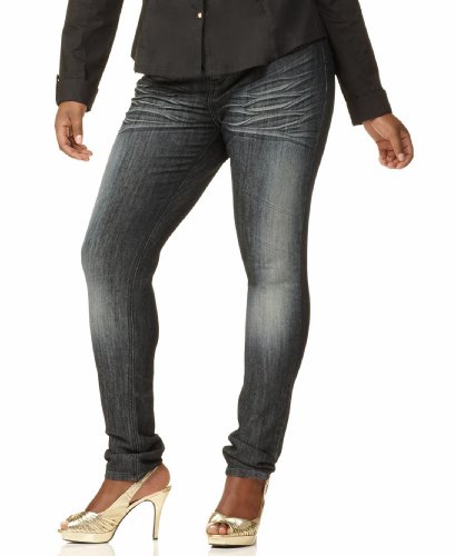 41P7wRXeZoL Dereon Plus Size Jeans Fleur Rock Skinny Black