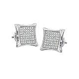 Bling Jewelry Sterling Silver Men's Micro Pave Cz Open Kite Earrings-11mm