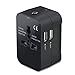 ELECLOVER 2.1A Universal All in One Worldwide Travel Power Plug Wall AC Adapter Charger with Dual USB Charging Ports for USA EU UK AUS