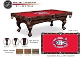 PT7-ECC 7' Elmhurst Legs and Cinnamon Finish Pool Table with Montreal Canadiens