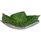 Aspen Leaf Serving Bowl w/Green Enamel Interior