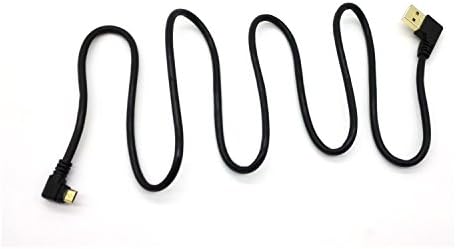 EIOU 100cm Gold Plated USB 2.0 A Male Left Angle to Micro B 5 Pin Male Plug Right Angle Cable Adapter