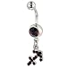 Belly Navel Rings Red Crystal Sagittarius Body Jewelry