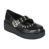 Creeper 2 Inch Platform Platform Mary Jane Shoes With Eyelet Strap Detailing