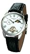 Charles Hubert Paris - Men's Premium Dress Watch with White Face-plate, Sun/Moon Indicator, and Silver-tone Accents