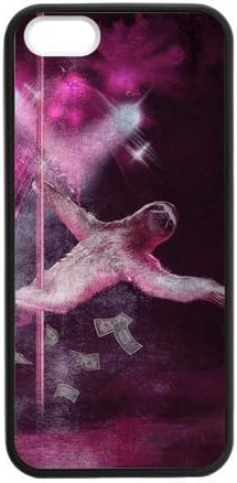 CiCi Mode Funny Dolla Dolla Bill Sloth Stripping Sloth Pole Dancing Design Snap on Hard Silicone For SamSung Galaxy S4 Phone Case Cover PC (Laser Technology) Nice
