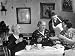 Elderly Female Members of the Sunbeam Club Enjoying a Community Supper at their Lodge...
