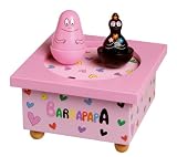 Trousselier-Boîte à musique bois Barbapapa rose, décoration