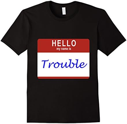 Hello my name is: Trouble T-shirt - Male 2XL - Black