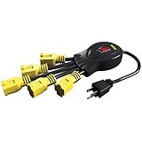 Stanley 31500 Power Squid with 5-Grounded Outlets, Black/Yellow