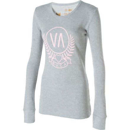 RVCA Circle Crest Thermal Top - Womens Athletic Heather, XS