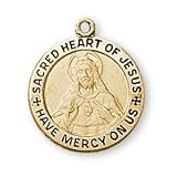 12K Gold Filled Sacred Heart of Jesus Medal and 18-inch Chain