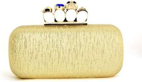 VERITA Fashion Chic Skull Rhinestone Ring Closure Women's Clutch Bag
