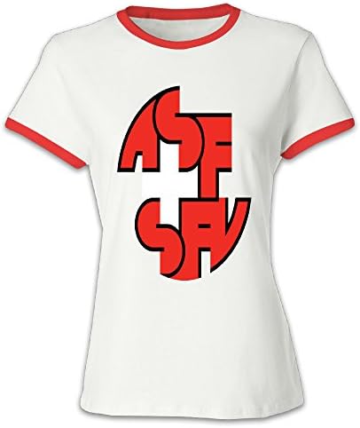 XiangHe Swiss Football Logo Women's T-Shirt Medium Red Womens