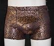 Bronze Glitter Fitted Pouch Swim Shorts