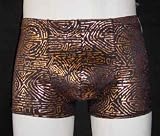 Bronze Glitter Fitted Pouch Swim Shorts