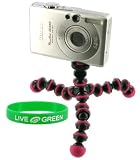 Flexible Tripod (Magenta / Black) for Olympus FE-26 Digital Camera Blue