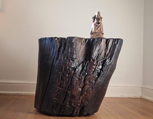 Tree Stump Table: Deep strong detail with dark espresso highlights