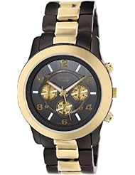 Geneva Platinum Womens 9158.GUN.GOLD Two-Tone Metal Quartz Watch with Grey Dial