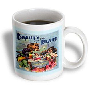mug_58489_1 Florene Childrens Art II - Antique Ad For Beauty n The Beast - Mugs - 11oz Mug