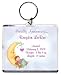 Baby : Too Cute Birth Announcement Baby Photo Bag Tag, Personalized, 2.75" x 3.25" - Baby in the Moon (Boy)