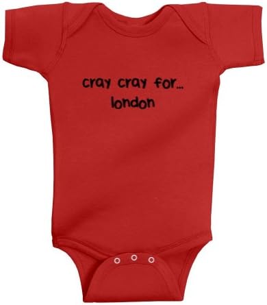 Mashed Clothing Unisex Baby Cray Cray For london Bodysuit (Red, 12 Months)