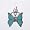 image Tiny Butterfly Charm in Sterling Silver with Turquoise Chip Inlay, #8957