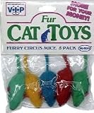 Vo-Toys Circus Mice Assorted Colored 5 pack Cat Toy