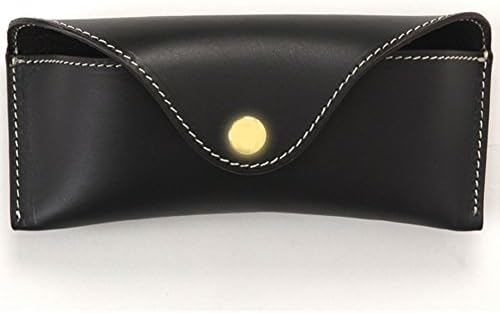 Sunglasses Case Genuine Leather Belt Case Glasses Pouch Eyewear Case W/belt Loop (Black)