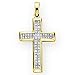 18K Yellow Gold 1/2 ct. Princess Cut Diamond Cross Pendant with Chain