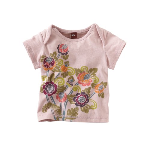 Tea Collection Baby-girls Infant Begonia Bouquet Tee, Woodrose, 6-12 Months