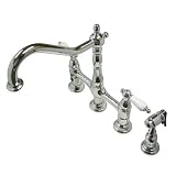 Heritage 8 Bridge Kitchen Faucet With Brass Sprayer