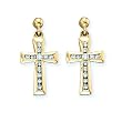 10K Yellow Gold 1/3 ct. Diamond Cross Earrings