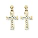 10K Yellow Gold 1/3 ct. Diamond Cross Earrings