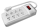 Stanley 30012 Compact 8-Outlet Power Strip with 4-Foot Cord, White