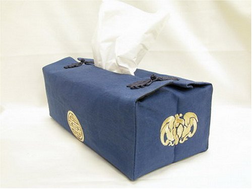 Chinese Linen Blue Tissue Box Cover