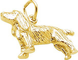 Springer Spaniel Charm, 14K Yellow Gold