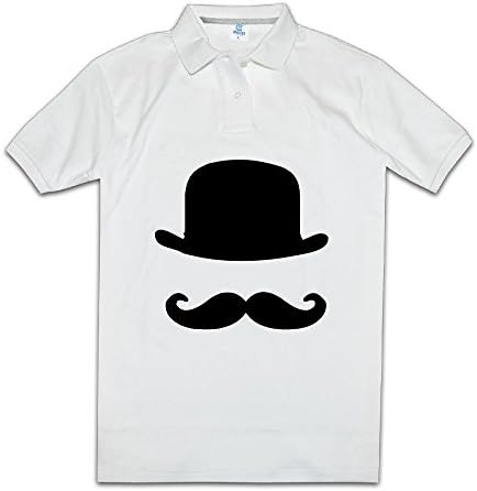 White Men's Moustache And Hat Gifts For Father's Day Polo T-shirt Large