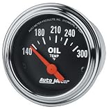Auto Meter 2543 Traditional Chrome Short Sweep Electric Oil Temperature Gauge