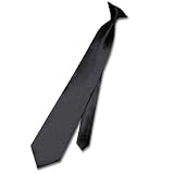 Man necktie:CLIP-ON NeckTie SOLID CHARCOAL GREY Color Men's Neck Tie