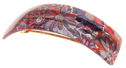 France Luxe Rectangle Volume Barrette - Splash Garden
