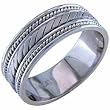 Hand Made 14K White Gold Wedding Band